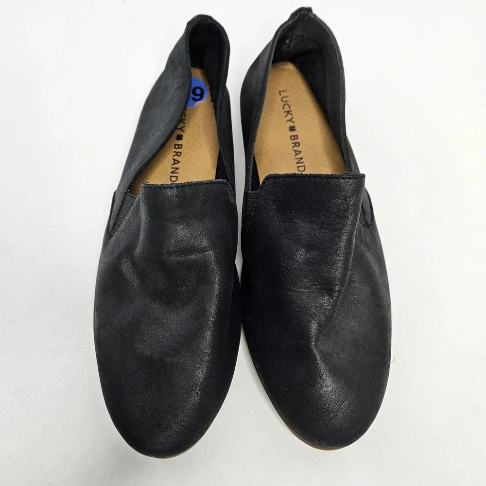 Lucky Brand Slip On Shoes‎ Black Flats Size 6.5 Heel To Toe 9.5